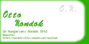 otto mondok business card