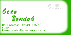 otto mondok business card